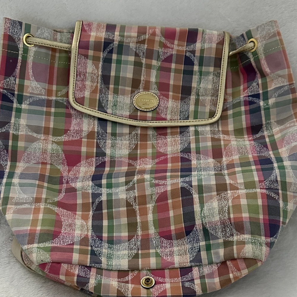 Coach Plaid Shoulder Bag in Multicolor